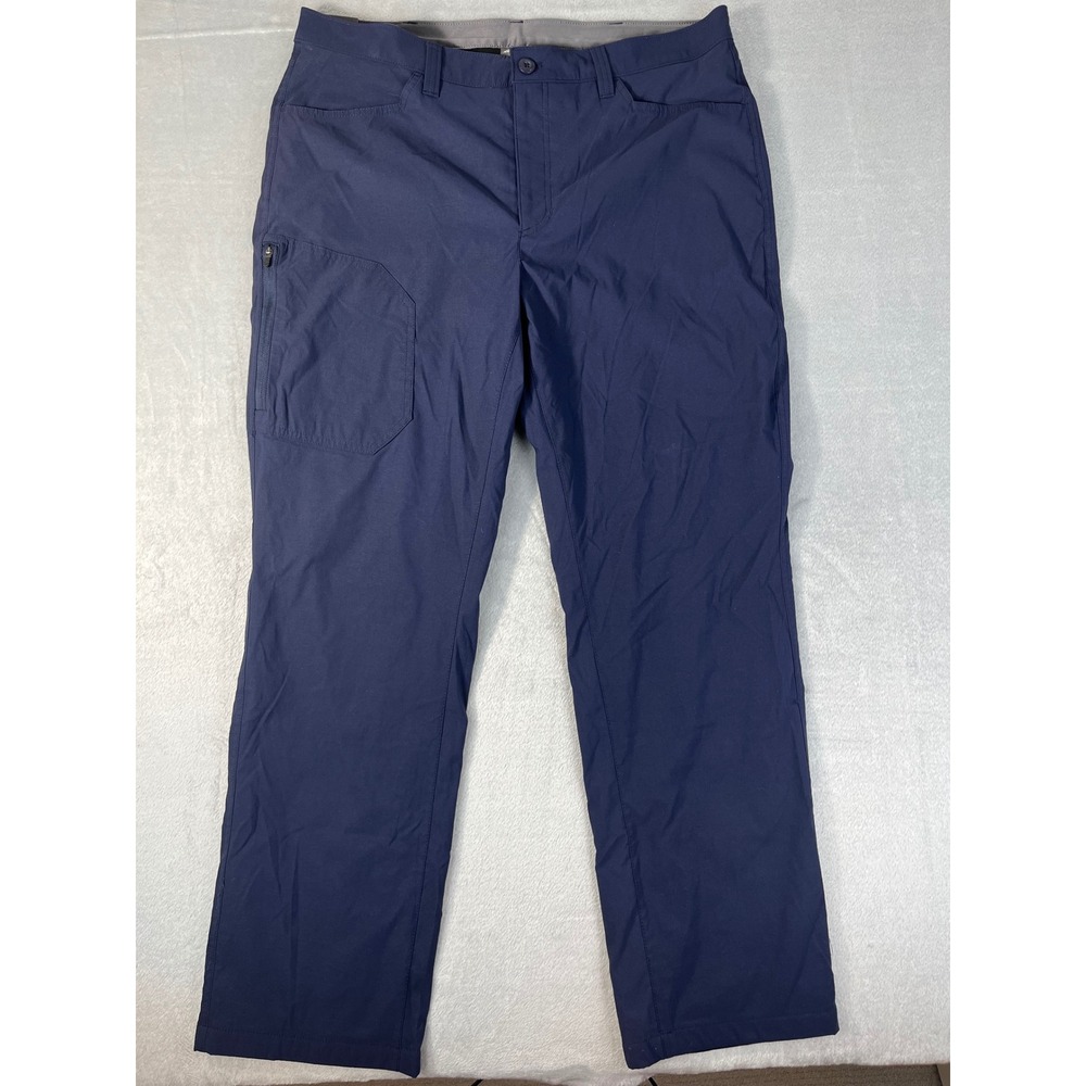 Eddie Bauer Fleece Lined Tech Pants Mens 36x32 Dark Blue New StormRepel Stretch